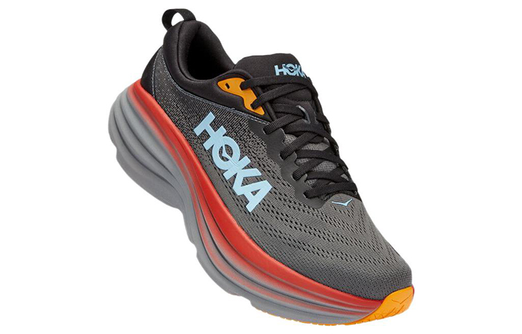 Lookbook HOKA ONE ONE Bondi 8 減震防滑耐磨 低筒 跑步鞋 男款 黑橙