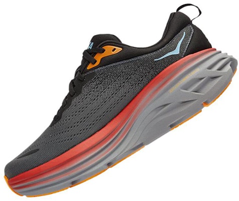 HOKA ONE ONE Bondi 8 減震防滑耐磨 低筒 跑步鞋 男款 黑橙 Shop HOKA ONE ONE Bondi 8 減震防滑耐磨 低筒 跑步鞋 男款 黑橙