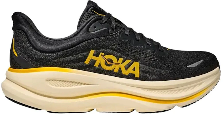 HOKA One One Bondi 9 碳黑黄金跑鞋 1162011-CWG Order HOKA One One Bondi 9 碳黑黄金跑鞋 1162011-CWG