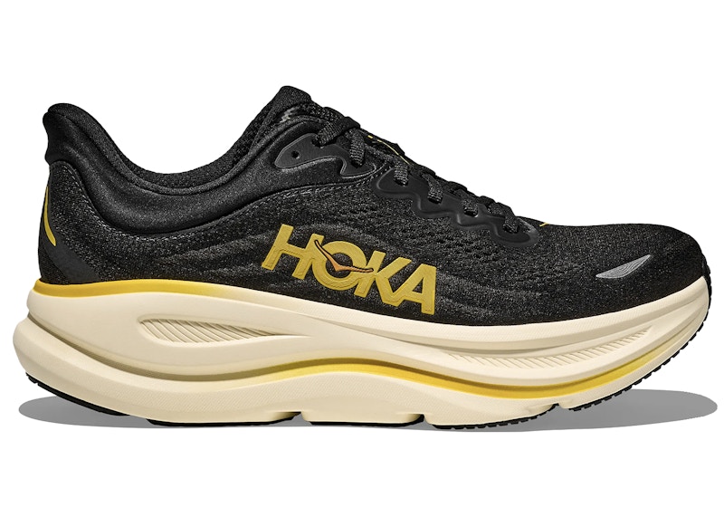 HOKA One One Bondi 9 Carbon Black Yellow Gold 1162011-CWG