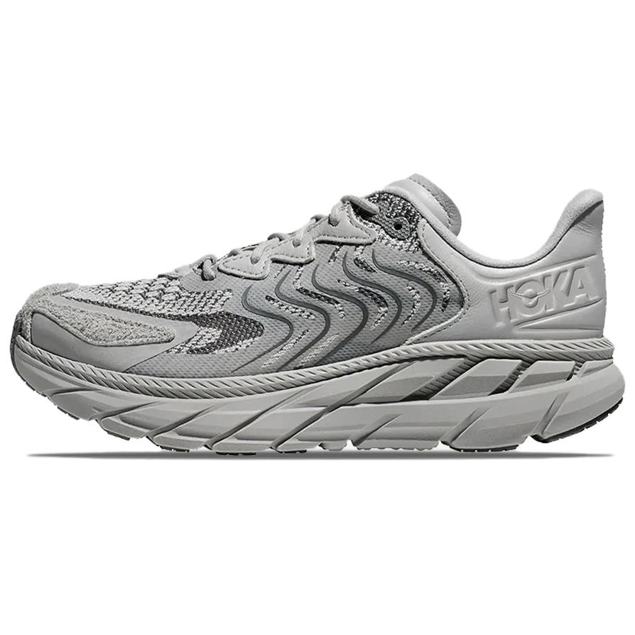 HOKA ONE ONE Clifton LS Leather Casual Low-Top Slip-Resistant Shoes Gray 1141550STGL