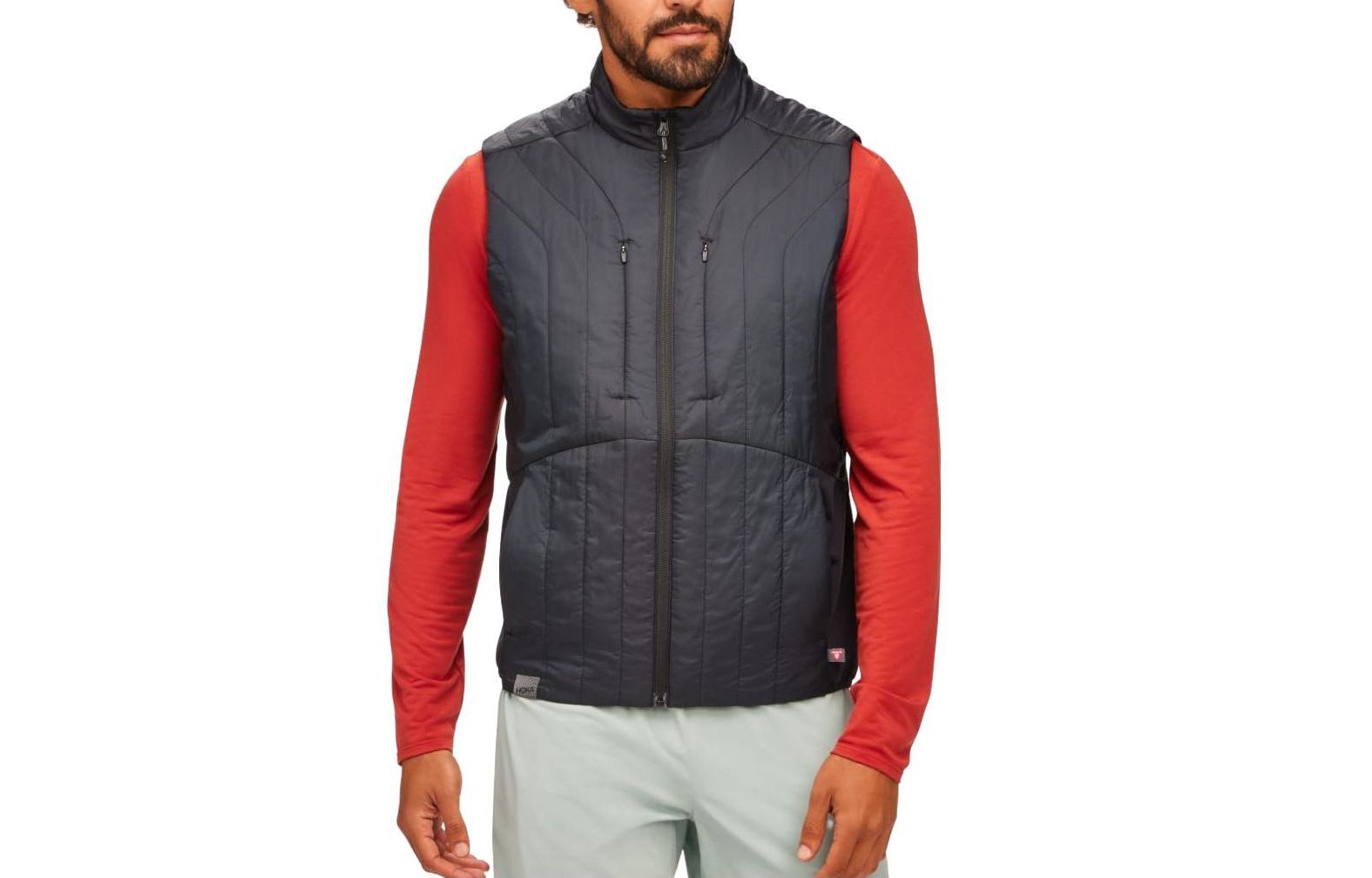 HOKA ONE ONE ColdSnap Black Sleeveless Zip-Up Vest 1141733-BLK