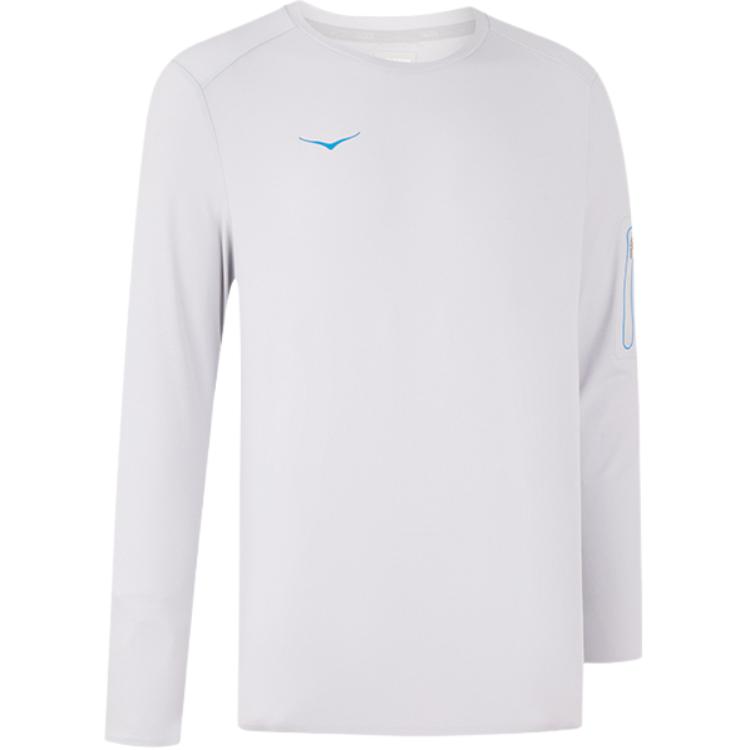 HOKA ONE ONE Cosmic Gray Long Sleeve Running Fitness Crewneck Tee 1171812