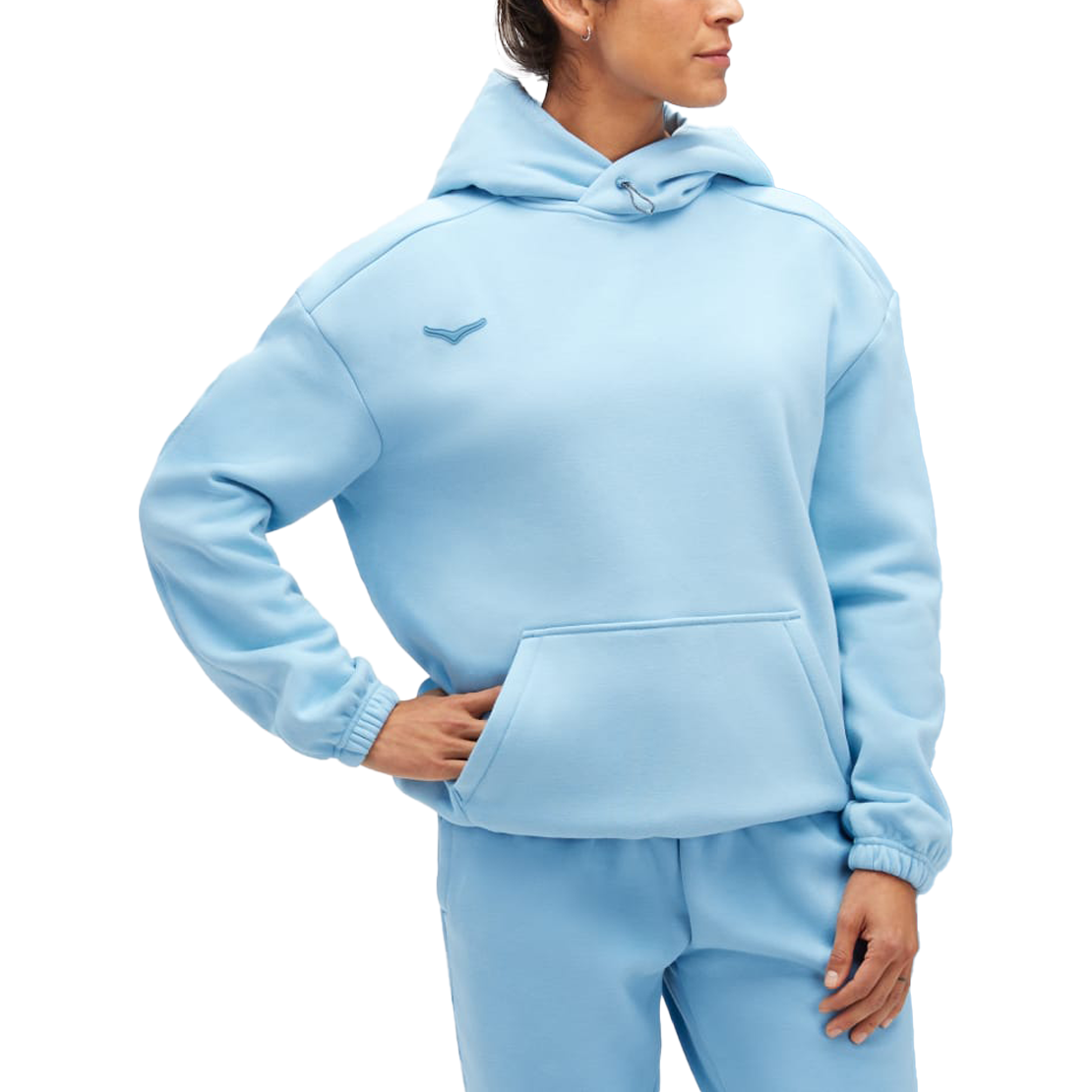 HOKA ONE ONE Essential Hoodie Unisex Pullover Sweatshirt Light Blue 1144171-DUS