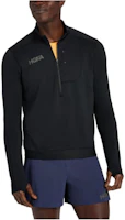 HOKA ONE ONE Half-Zip Pullover Letter Print Long-Sleeve Sweatshirt 1135054-BLK HOKA ONE ONE Half-Zip Pullover Letter Print Long-Sleeve Sweatshirt 1135054-BLK