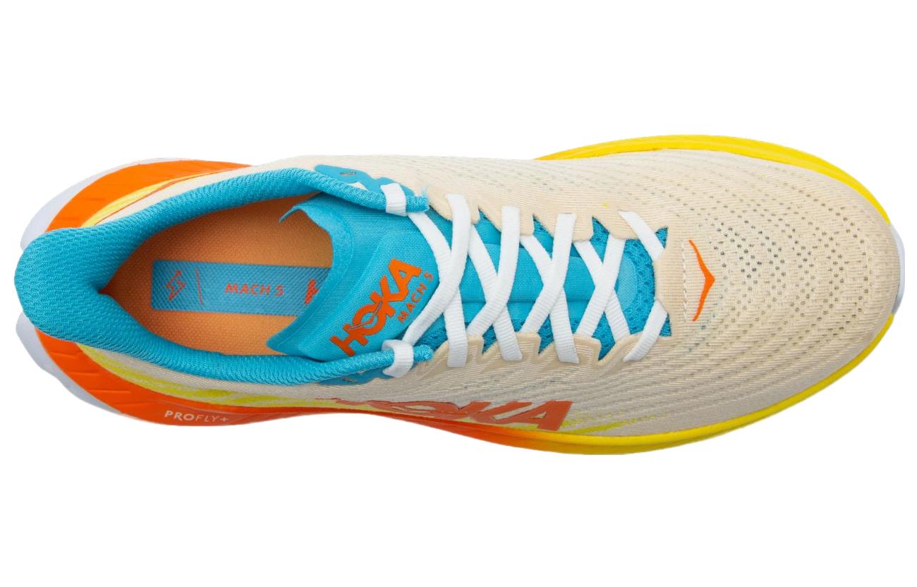 Lookbook HOKA ONE ONE Mach 5 馬赫5 競速公路 防滑耐磨透氣 低筒 跑步鞋 米黃藍