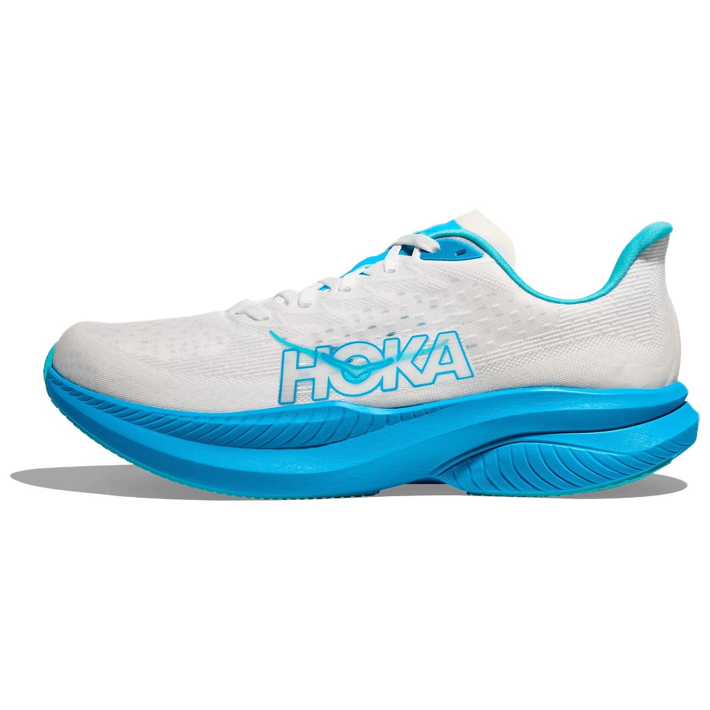 HOKA ONE ONE MACH 6 Running Shoes White Blue - Comfortable & Durable. 1147790-WKY