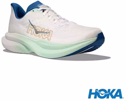 HOKA ONE ONE Mach 6 Wide Running Shoes Frost White/Gold White color HO1147833FTG HOKA ONE ONE Mach 6 Wide Running Shoes Frost White/Gold White color HO1147833FTG