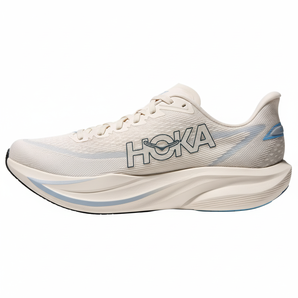 HOKA ONE ONE MACH 7 Lightweight Breathable Running Shoes White/Soar Blue 1171905-ASRN