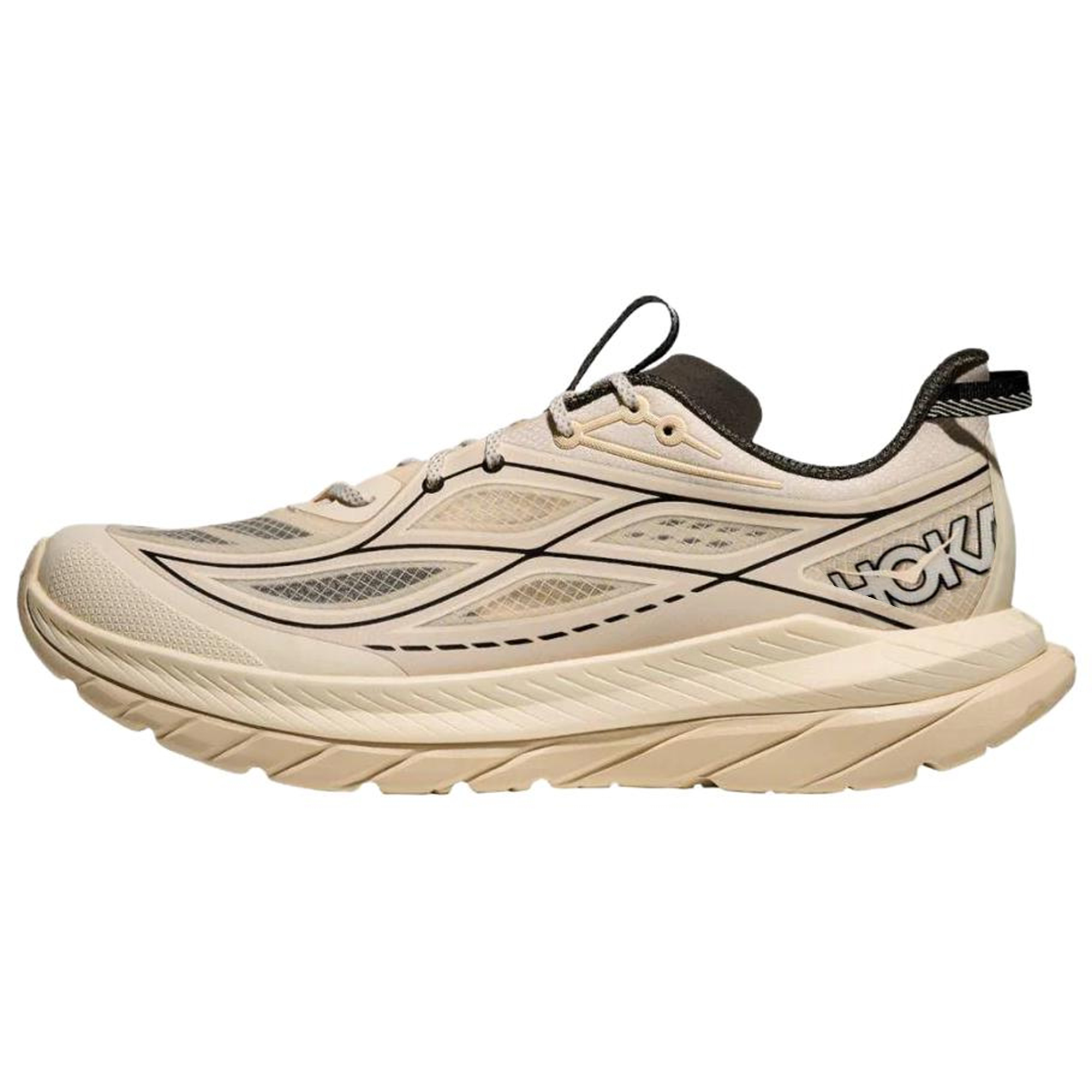 HOKA ONE ONE Mach Remastered Running Shoes Beige Black Breathable Comfort 1176250-EHL