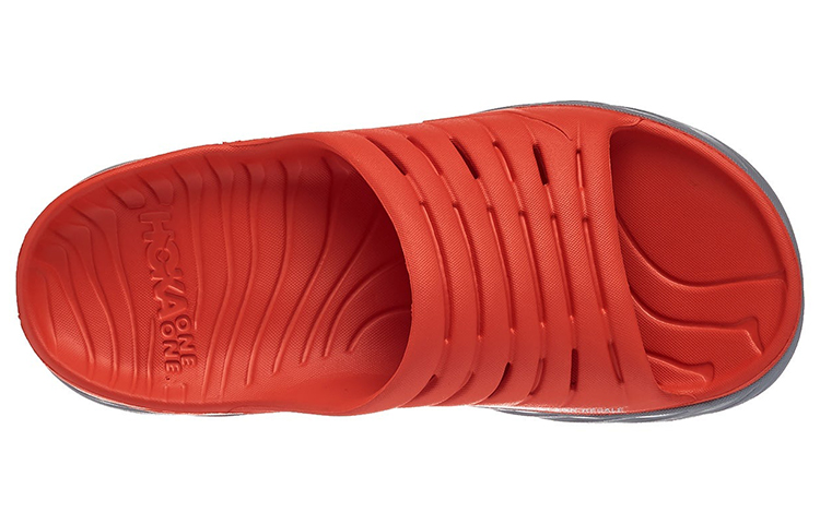 Lookbook 호카 오라 리커버리 슬라이드 (그레이 레드) 1099673-MRWDV