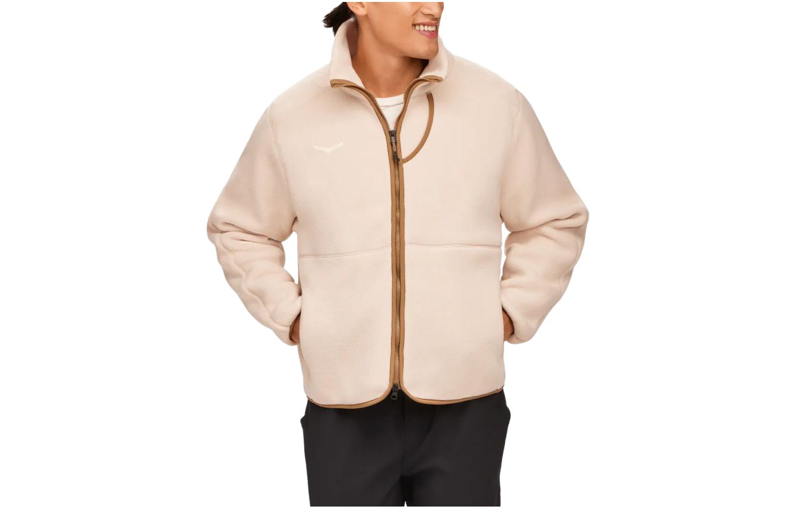 HOKA ONE ONE Ridgetop Full Zip Fleece Jacket Sand Colorway 1141747-SGSN