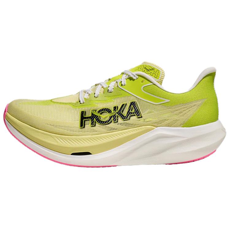 HOKA ONE ONE Rocket X 3 Yellow Low-Top Running Shoes Comfortable Style 1168724-SNLG