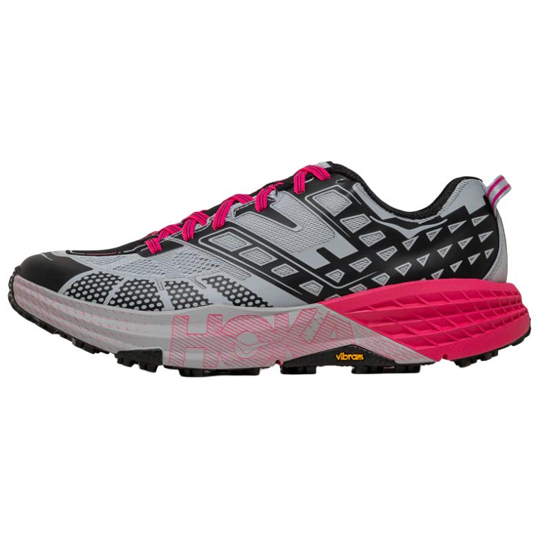 HOKA ONE ONE SPEEDGOAT 2 Trail Running Shoes Gray Blue Black Pink. 1162710-MRH
