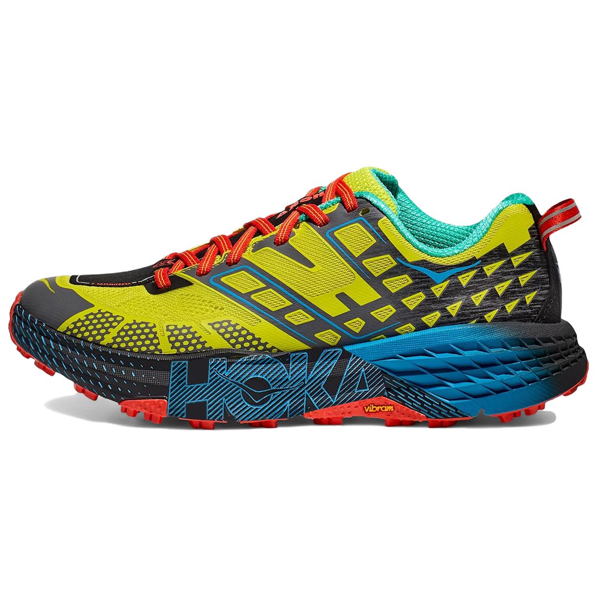 HOKA ONE ONE Speedgoat 2 Trail Running Shoes Yellow Blue Anti-Slip 1162710-HSH