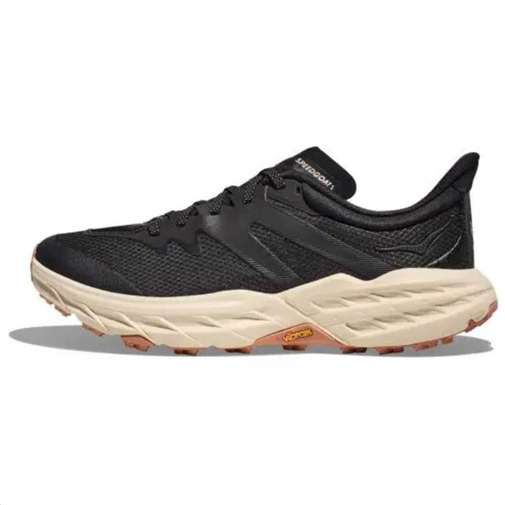 HOKA ONE ONE Speedgoat 5 Black Brown Trail Running Shoes Durable Grip 1150917-bkLb
