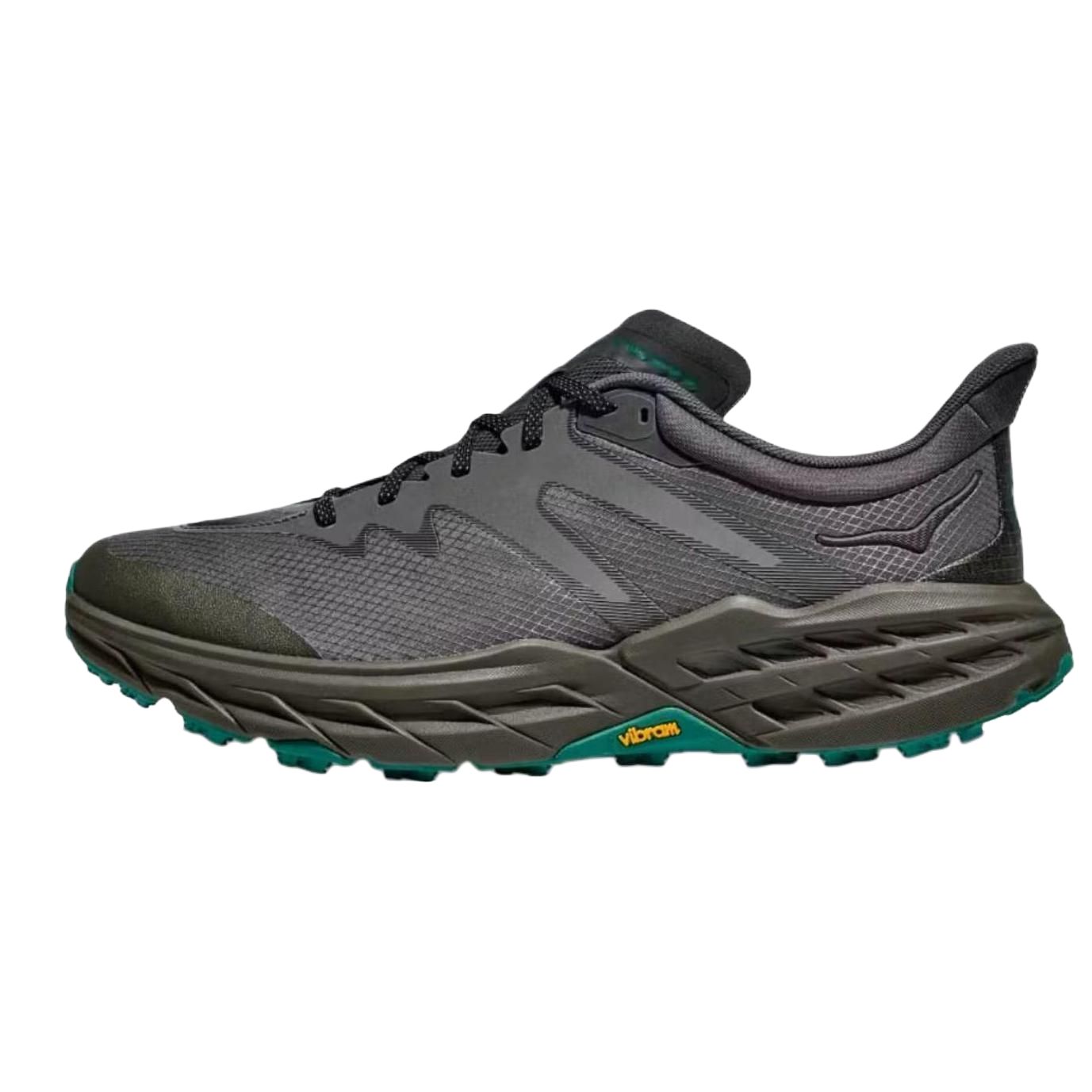 HOKA ONE ONE Speedgoat 5 Low-Top Running Shoes Black Green Breathable. 1150917-CKBC
