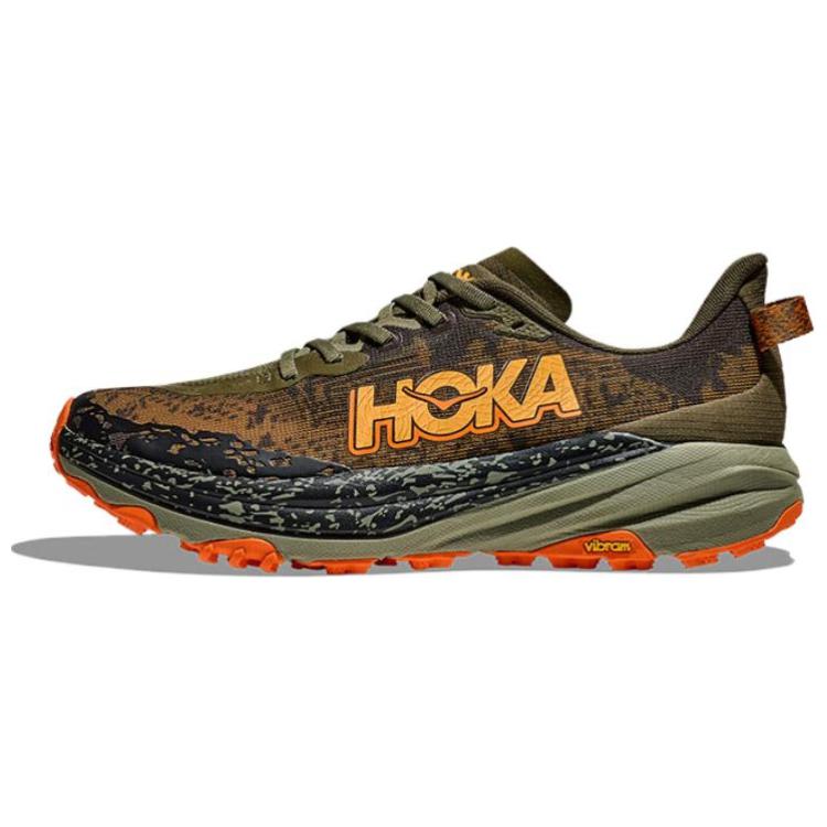 HOKA ONE ONE Speedgoat 6 Low-Top Running Shoes Olive - Comfort & Traction 1147830-AQL