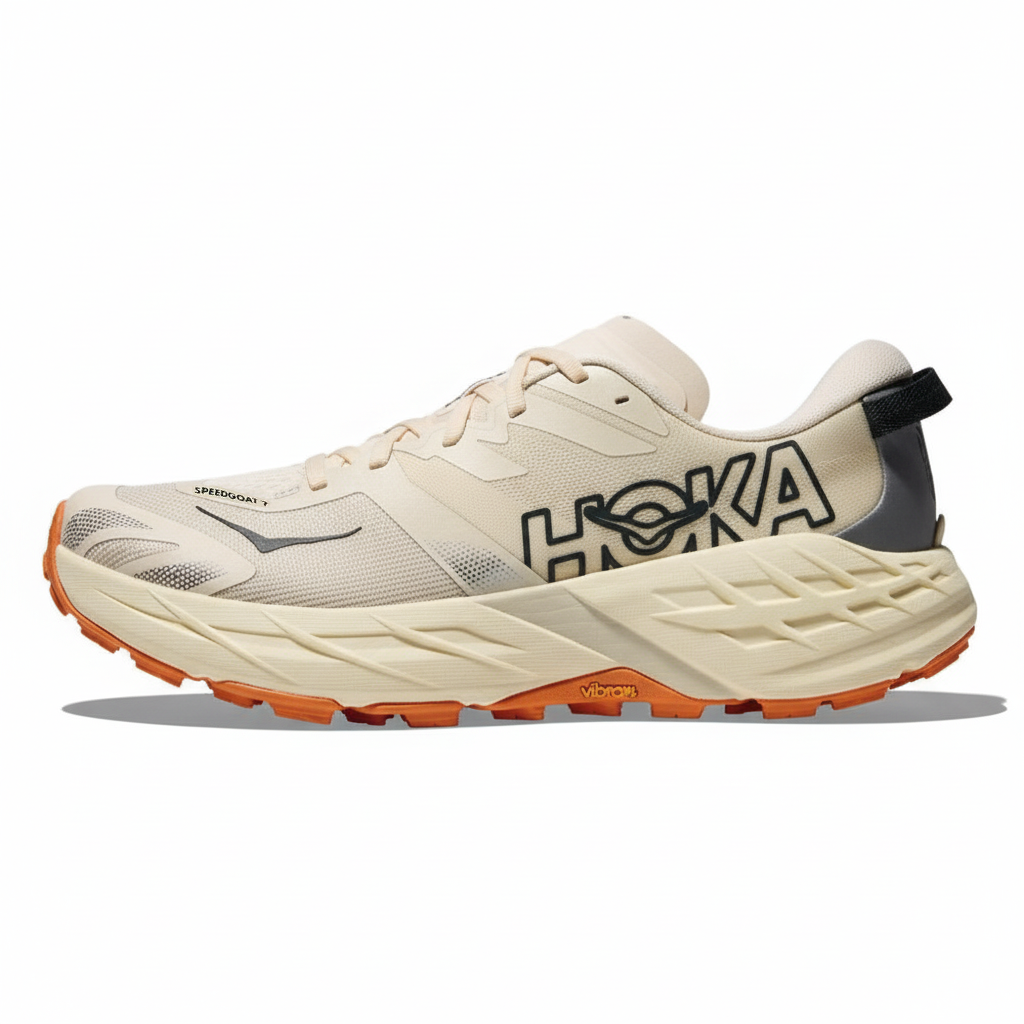 HOKA ONE ONE Speedgoat 7 Wide Beige Trail Running Shoes Comfort Fit 1171930-VMR