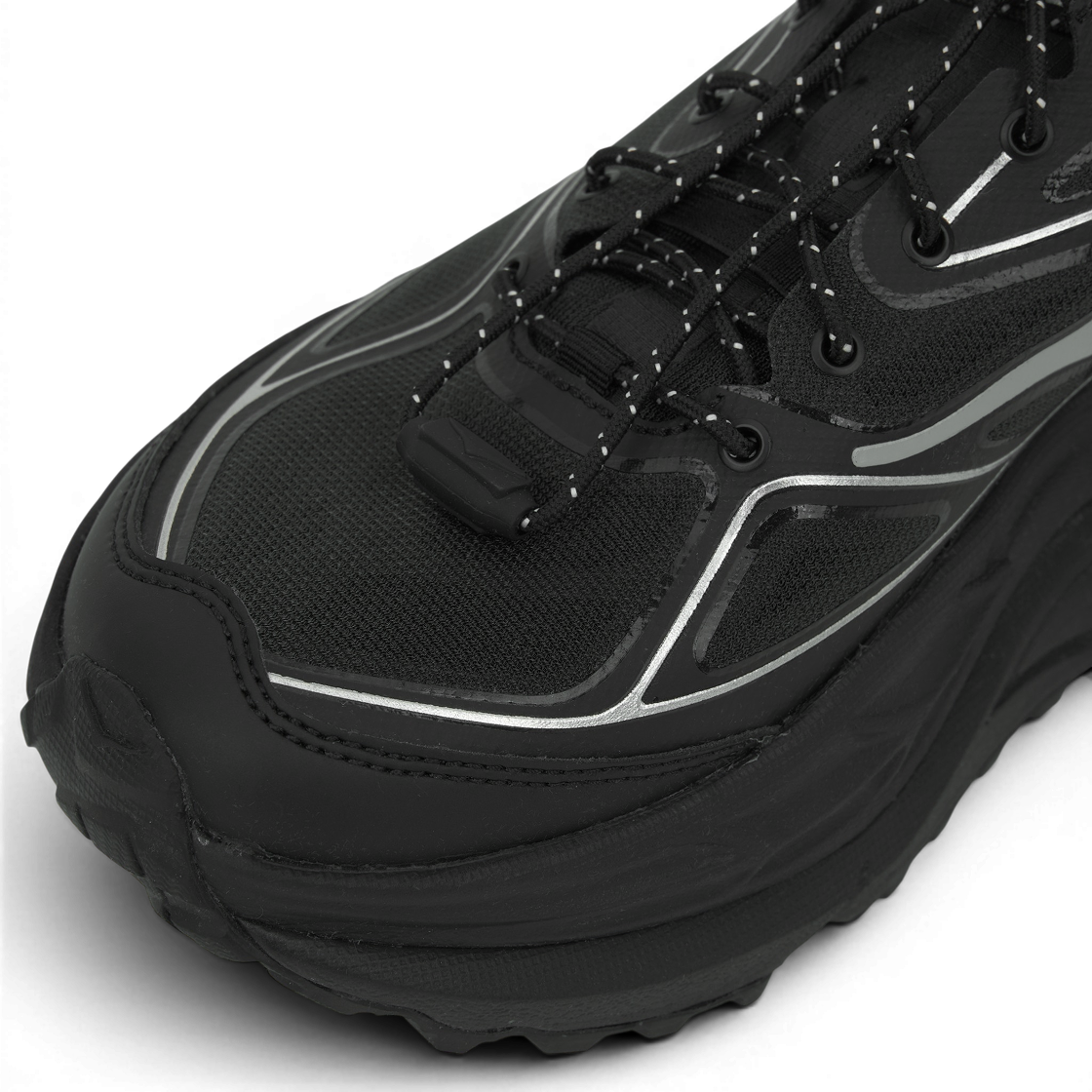 Sizing HOKA ONE ONE Stinson One7 Nero Argento Scarpe Trail Running Leggere 1168931-BKSV