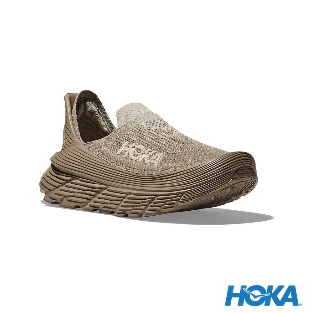 HOKA ONE ONE U Restore TC Recovery Shoes Sand Dune/Oxford Khaki Yellow