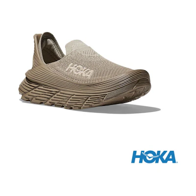 HOKA ONE ONE U Restore TC Recovery Shoes Sand Dune/Oxford Khaki Yellow