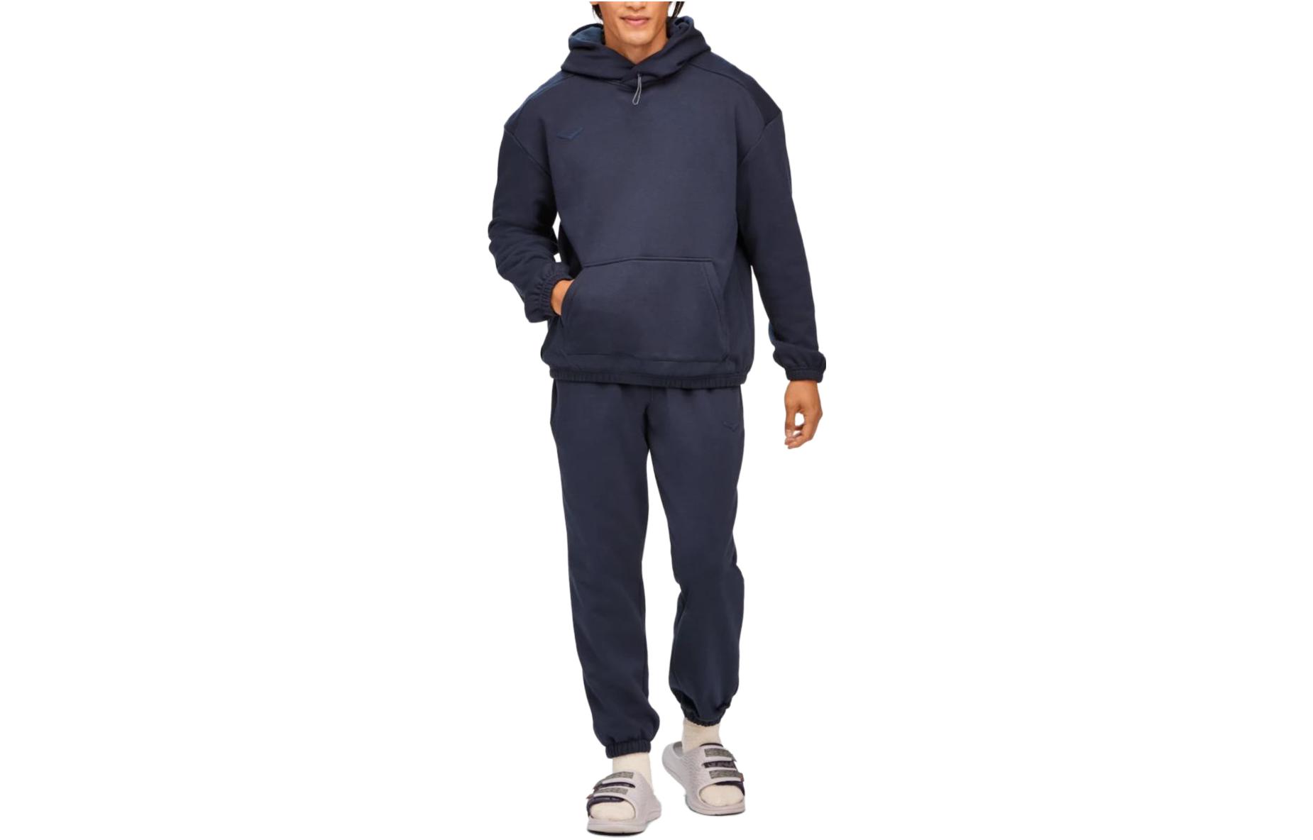 HOKA ONE ONE Unisex Solid Color Hoodie Navy Blue 1144171-OSP