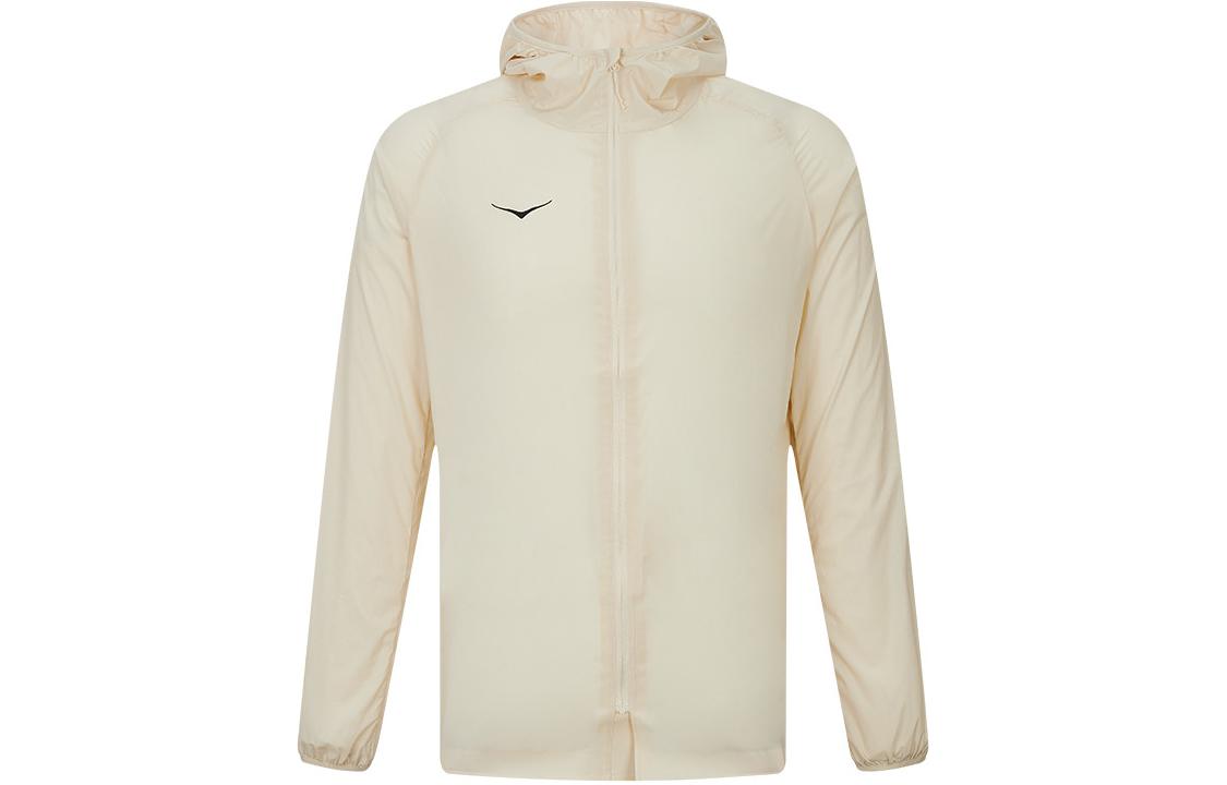 HOKA ONE ONE Unisex Solid Logo Hoodie Jacket in Eggnog Color. 1147491-EGC
