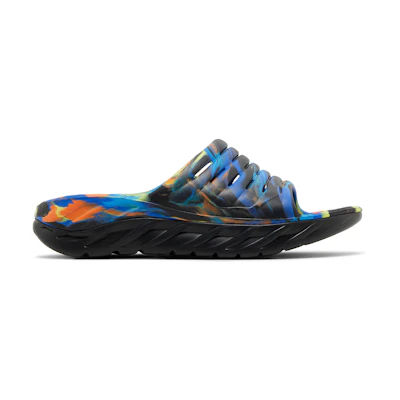 HOKA Ora Recovery Slide 'Swirl - Black Diva Blue'
