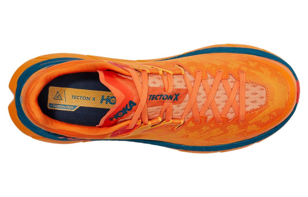 Shop HOKA ONE ONE Tecton X 碳板緩衝越野 鈦氪動X 低筒 跑步鞋 男款 柿子橙