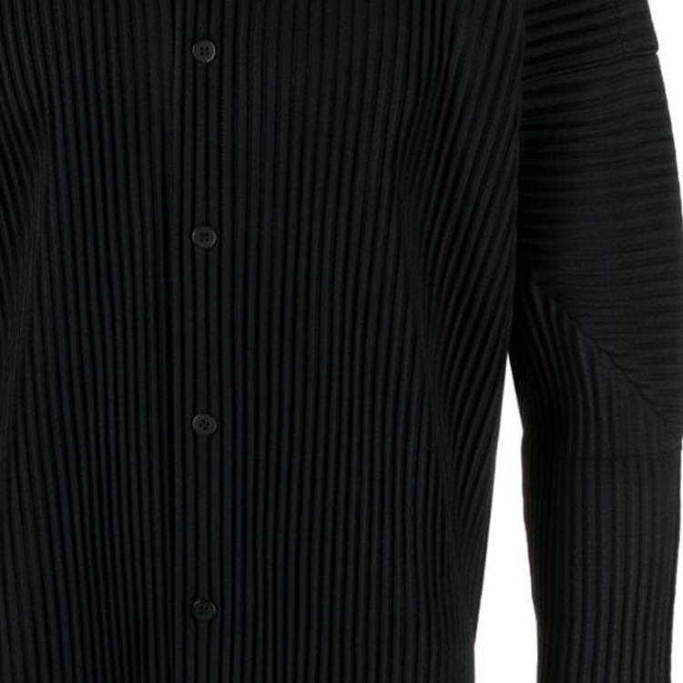 Details for オムプリッセ イッセイミヤケ ブラック スタンドカラー 長袖シャツ HP38JJ117-15