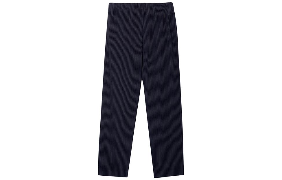 Homme Plissé Issey Miyake  Classic Pleated Straight Pants Navy Blue. HP55JF150-75
