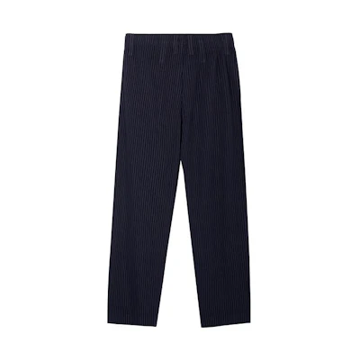 Homme Plissé Issey Miyake Classic Pleated Straight Pants Navy Blue. HP55JF150-75