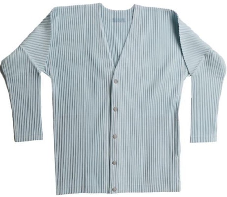 Homme Plissé Issey Miyake 淺灰色V領扣式針織外套 HP46JL181 Order Homme Plissé Issey Miyake 淺灰色V領扣式針織外套 HP46JL181