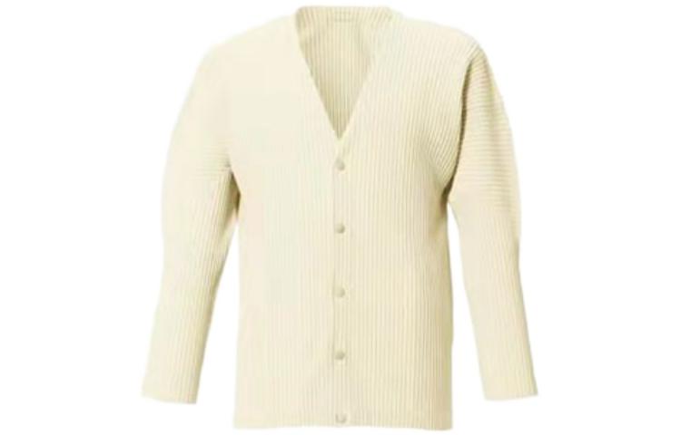 Order オムプリッセ イッセイミヤケ Vネック プリーツ 長袖 カーディガン セーター HP21JL145