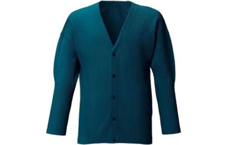 Lookbook オムプリッセ イッセイミヤケ Vネック プリーツ 長袖 カーディガン セーター HP21JL145