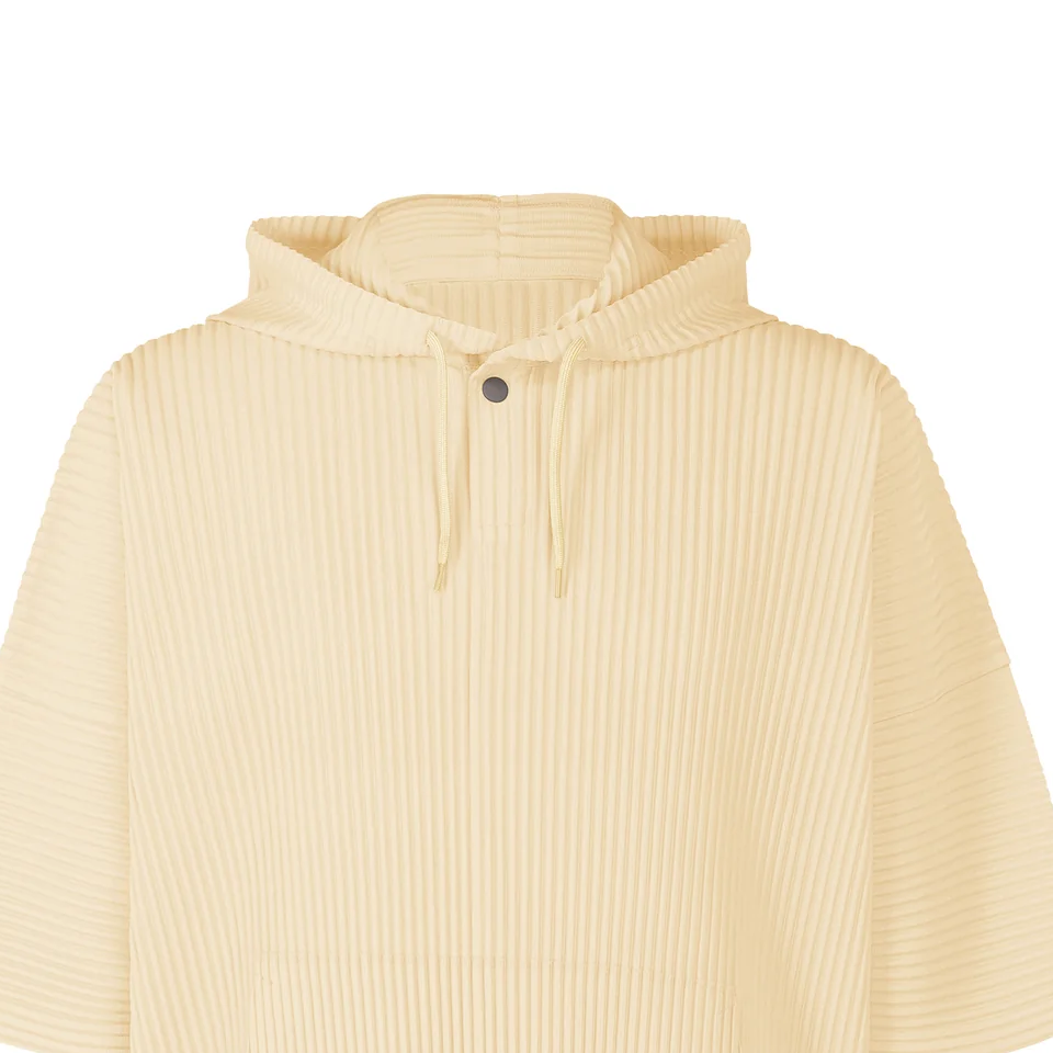 Lookbook Homme Plissé Issey Miyake 香草白褶皱连帽衫 3/4袖 HP41JK127-03