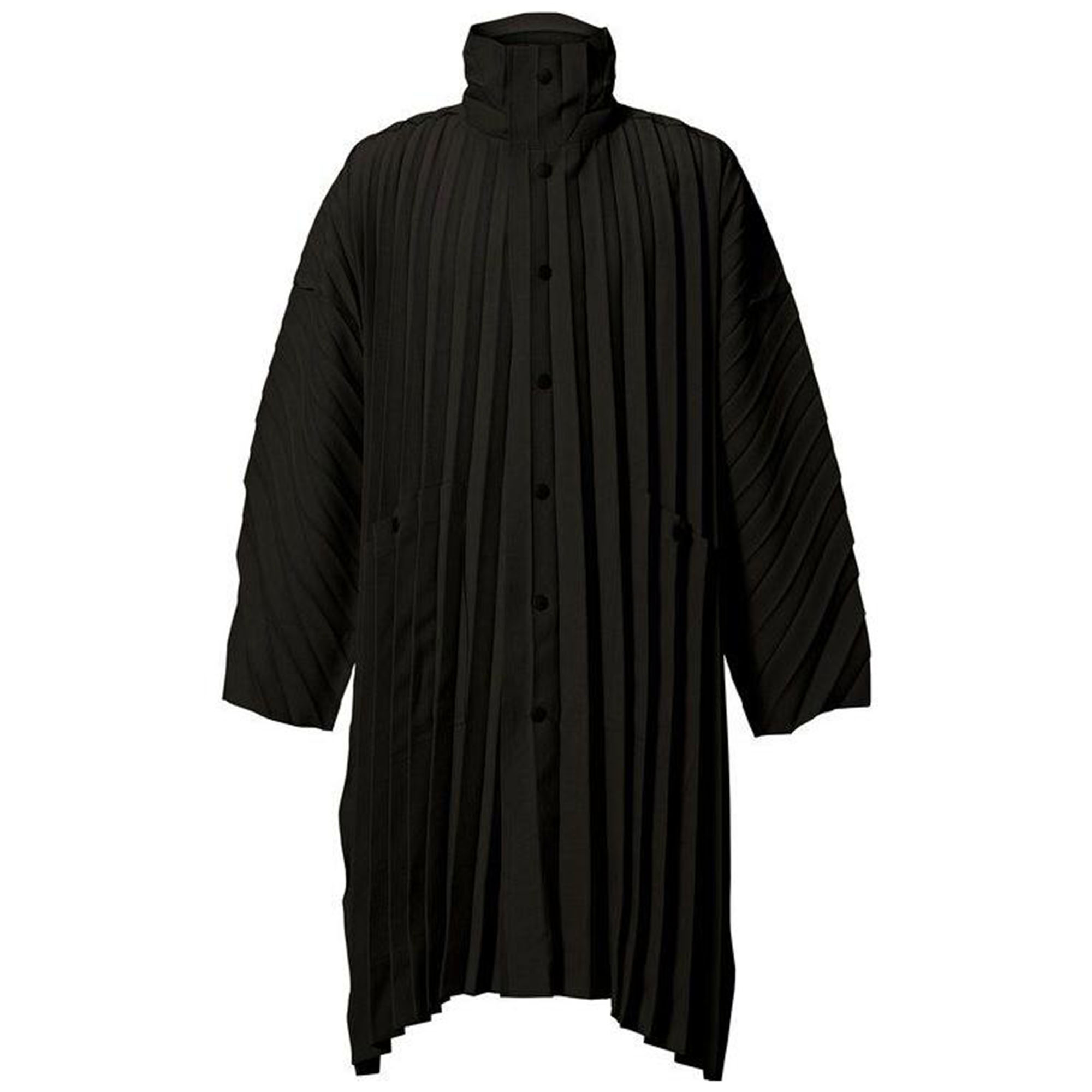 HOMME PLISSÉ ISSEY MIYAKE Black Pleated High-Neck Jacket HP11FA008-45