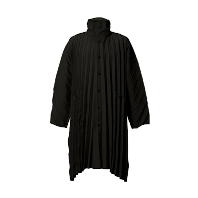 HOMME PLISSÉ ISSEY MIYAKE Black Pleated High-Neck Jacket HP11FA008-45