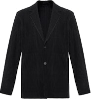 Homme Plissé Issey Miyake Black Pleated Long Sleeve Blazer for Men HP98JD201-15 Homme Plissé Issey Miyake Black Pleated Long Sleeve Blazer for Men HP98JD201-15