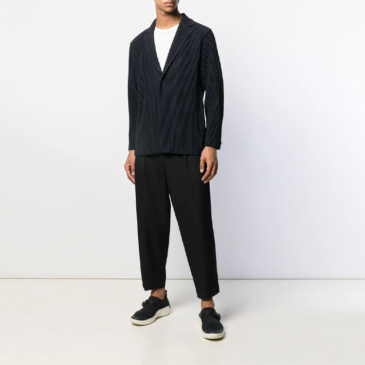 Purchase Homme Plissé Issey Miyake 黑色百摺長袖西裝外套 男款 HP98JD201-15