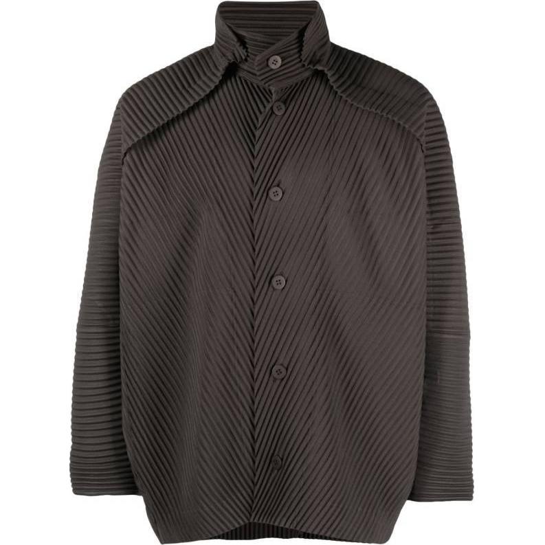 HOMME PLISSÉ ISSEY MIYAKE Brown Single-Breasted Long-Sleeve Jacket for Men HP38JC101-68