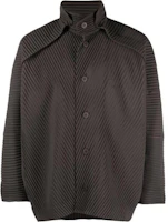 HOMME PLISSÉ ISSEY MIYAKE Brown Single-Breasted Long-Sleeve Jacket for Men HP38JC101-68 HOMME PLISSÉ ISSEY MIYAKE Brown Single-Breasted Long-Sleeve Jacket for Men HP38JC101-68