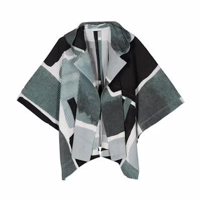 HOMME PLISSÉ ISSEY MIYAKE Colorblock Hooded Loose Short-Sleeve Jacket Multicolor HP46JL359-12