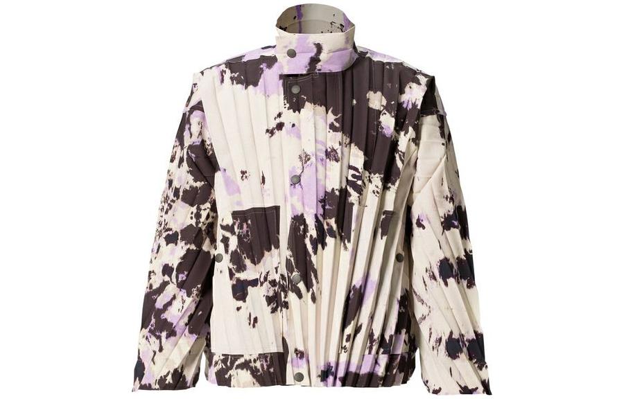 HOMME PLISSÉ ISSEY MIYAKE Colorblock Tie-Dye Pleated Jacket Grey () HP11FC020-11