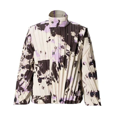 HOMME PLISSÉ ISSEY MIYAKE Colorblock Tie-Dye Pleated Jacket Grey () HP11FC020-11