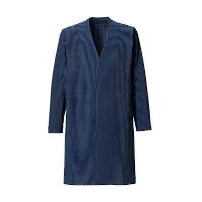 HOMME PLISSÉ ISSEY MIYAKE Deep Blue Pleated Mid-Length Jacket HP03JD214-75