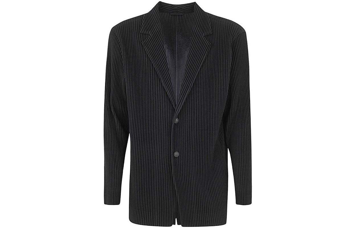 HOMME PLISSÉ ISSEY MIYAKE Fitted Solid Color Long Sleeve Jacket HP38JD401-15