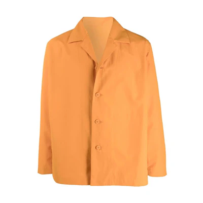 HOMME PLISSÉ ISSEY MIYAKE FW21 Orange Buttoned Shirt Jacket for Men HP17FU023-03