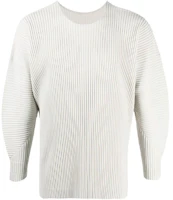HOMME PLISSÉ ISSEY MIYAKE FW21 Pleated Lantern Sleeve Pullover Sweatshirt Grey HP16JK107-10 HOMME PLISSÉ ISSEY MIYAKE FW21 Pleated Lantern Sleeve Pullover Sweatshirt Grey HP16JK107-10
